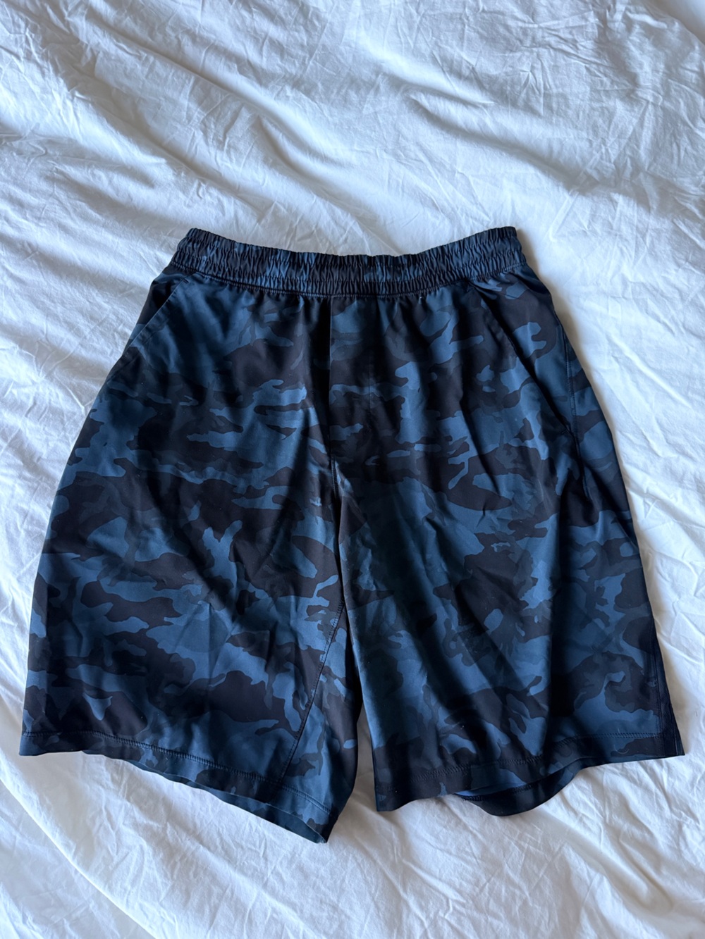 lululemon athletica Men's Blue and Black Camo Athletic Shorts